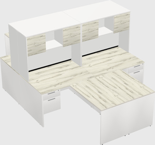 Quad l-shaped office desks