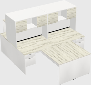 Quad l-shaped office desks