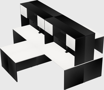 Quad l-shaped office desks
