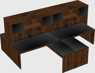 Quad l-shaped office desks