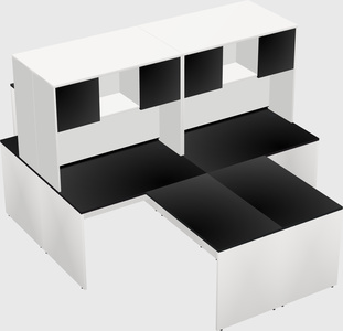 Quad l-shaped office desks