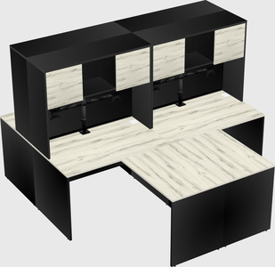 Quad l-shaped office desks