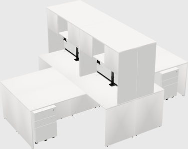 Quad l-shaped office desks