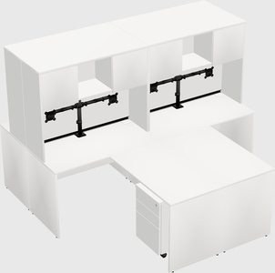 Quad l-shaped office desks