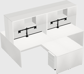 Quad l-shaped office desks