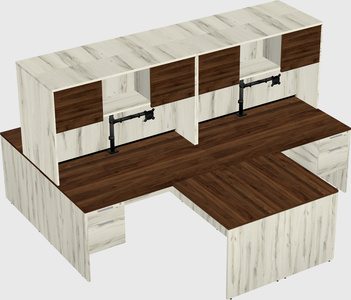 Quad l-shaped office desks