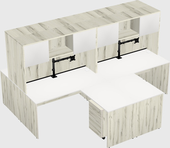 Quad l-shaped office desks