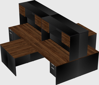 Quad l-shaped office desks