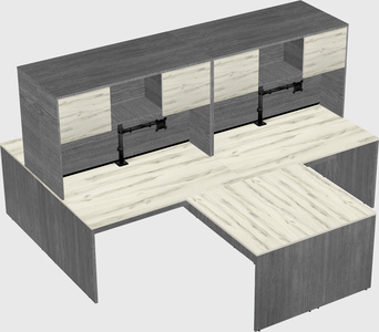 Quad l-shaped office desks