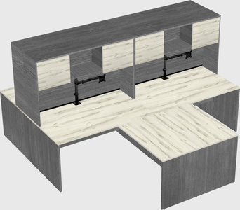 Quad l-shaped office desks