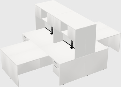 Quad l-shaped office desks