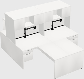 Quad l-shaped office desks
