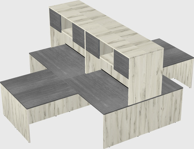 Quad l-shaped office desks