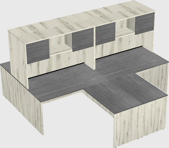 Quad l-shaped office desks