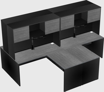Quad l-shaped office desks