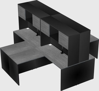 Quad l-shaped office desks
