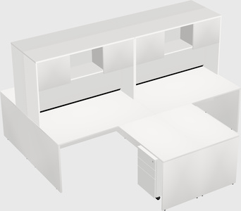 Quad l-shaped office desks