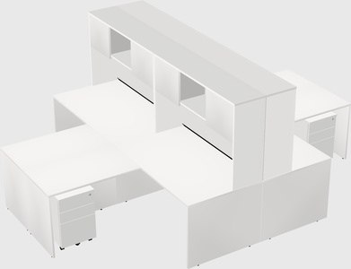 Quad l-shaped office desks