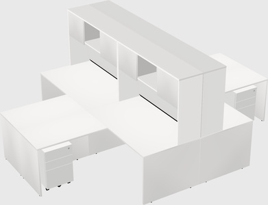 Quad l-shaped office desks