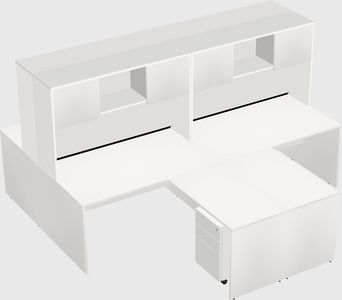 Quad l-shaped office desks