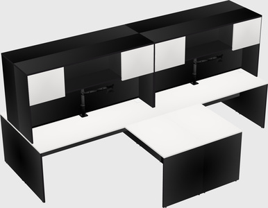 Quad l-shaped office desks