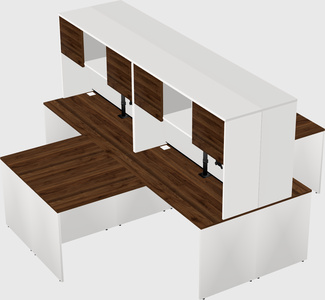 Quad l-shaped office desks