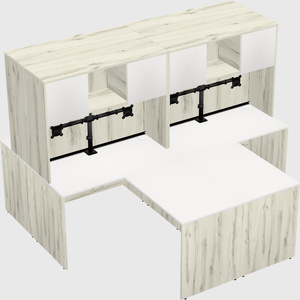 Quad l-shaped office desks