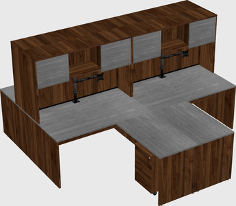 Quad l-shaped office desks