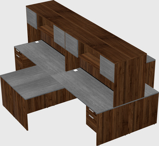 Quad l-shaped office desks