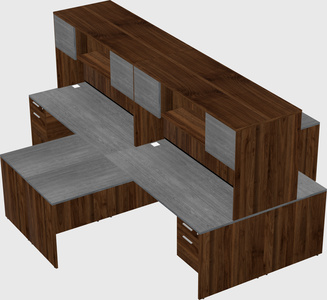 Quad l-shaped office desks