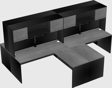 Quad l-shaped office desks