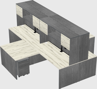 Quad l-shaped office desks