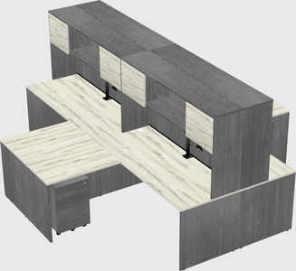 Quad l-shaped office desks