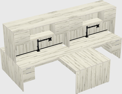 Quad l-shaped office desks