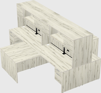 Quad l-shaped office desks