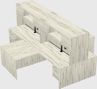 Quad l-shaped office desks