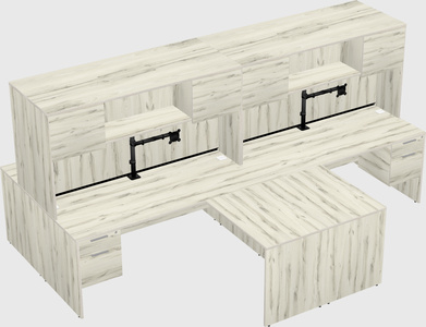 Quad l-shaped office desks