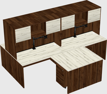 Quad l-shaped office desks