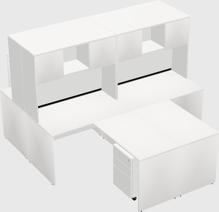 Quad l-shaped office desks