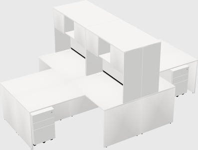Quad l-shaped office desks
