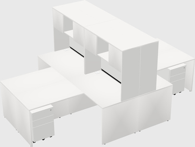 Quad l-shaped office desks