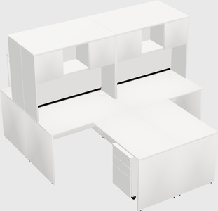 Quad l-shaped office desks