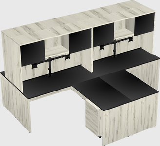 Quad l-shaped office desks