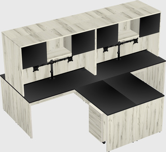 Quad l-shaped office desks