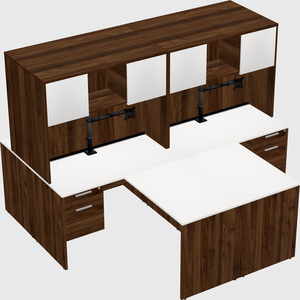 Quad l-shaped office desks