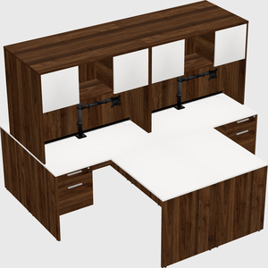 Quad l-shaped office desks