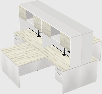 Quad l-shaped office desks