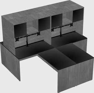 Quad l-shaped office desks