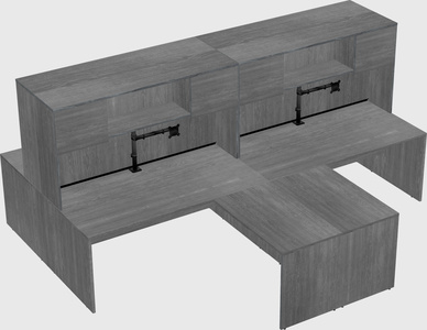 Quad l-shaped office desks