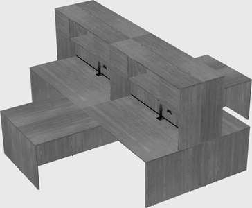 Quad l-shaped office desks